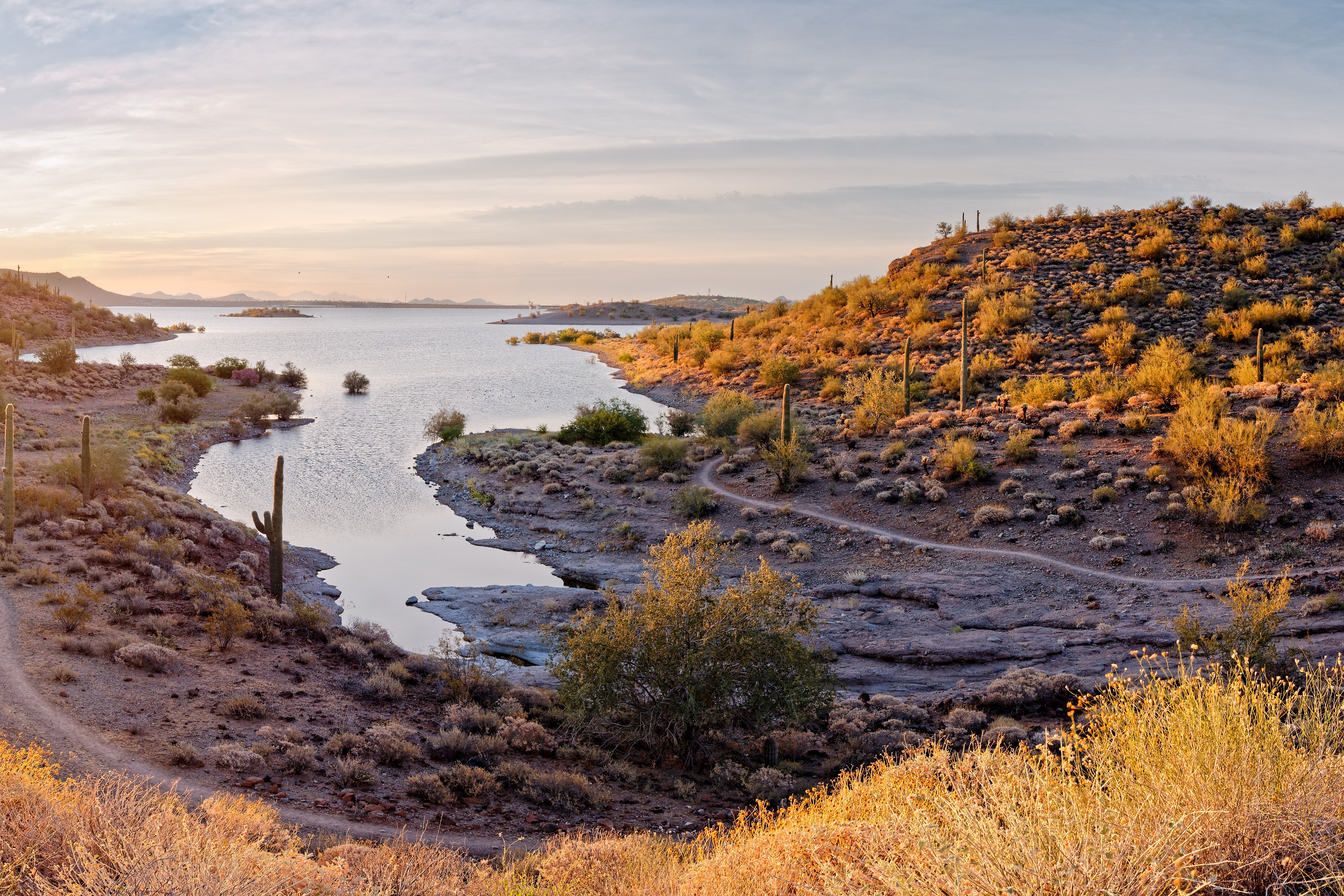 Sunrise Panorama of Lake Pleasant in Peoria, Arizona