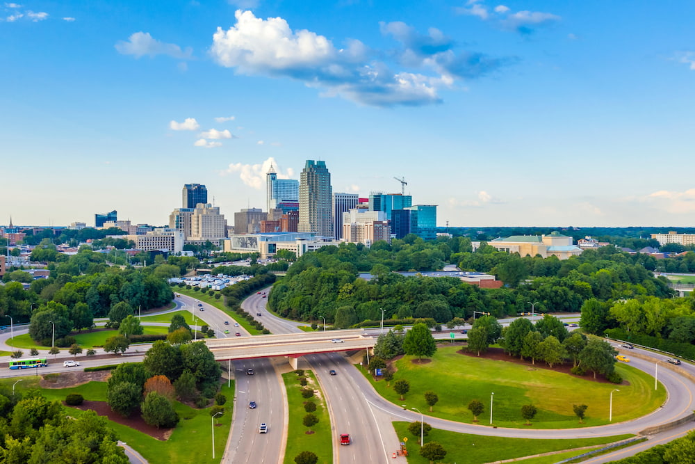 Skyline view of Cary, NC