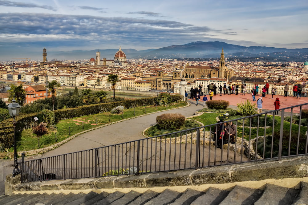 Piazzale Michelangelo with panoramic view in Florence, Italy