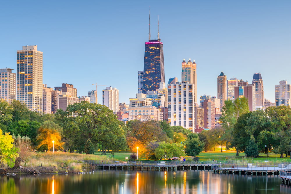 Scenic view of Chicago near Oakbrook Terrace, IL