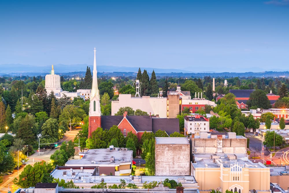 Arial view of Salem OR