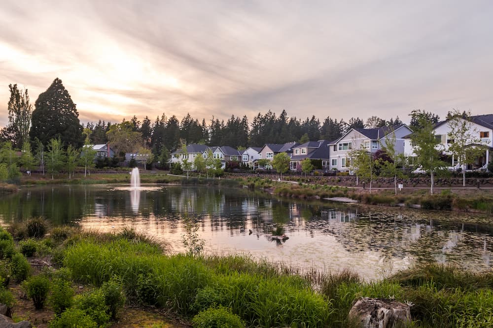 Beautiful pond in a Wilsonville residential neighborhood